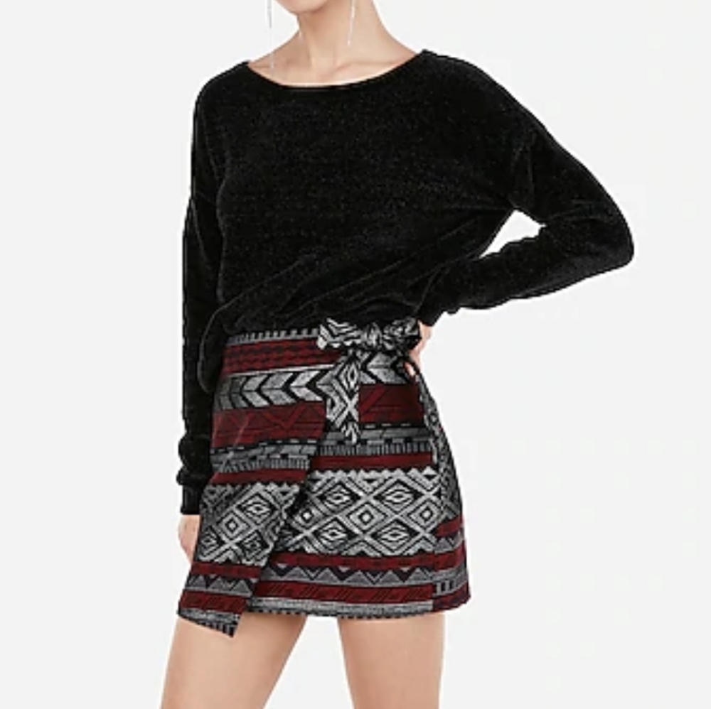 Express Wrap Mini skirt - Metallic - NWT - sz 14